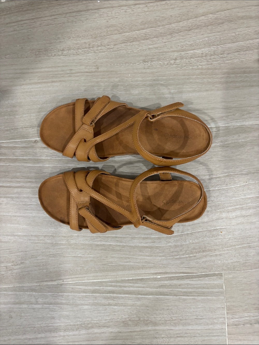 BareTraps Cognac Strappy Sandals with Ankle Strap